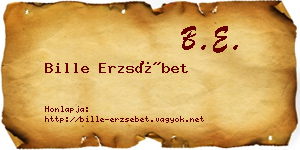 Bille Erzsébet névjegykártya